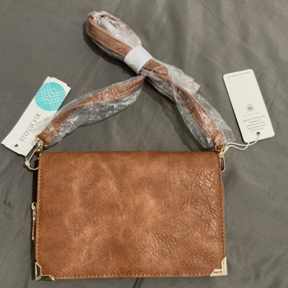 Cognac Crossbody Clutch
